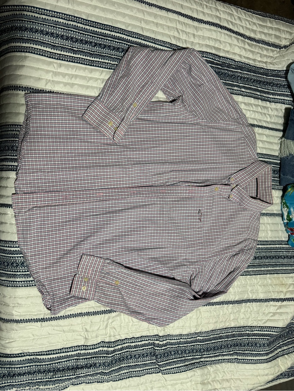 Greg Norman Collection Men's Long-Sleeve Check Shirt - Pink/White